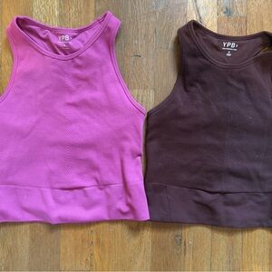 YPB Pink and Brown Tank Tops